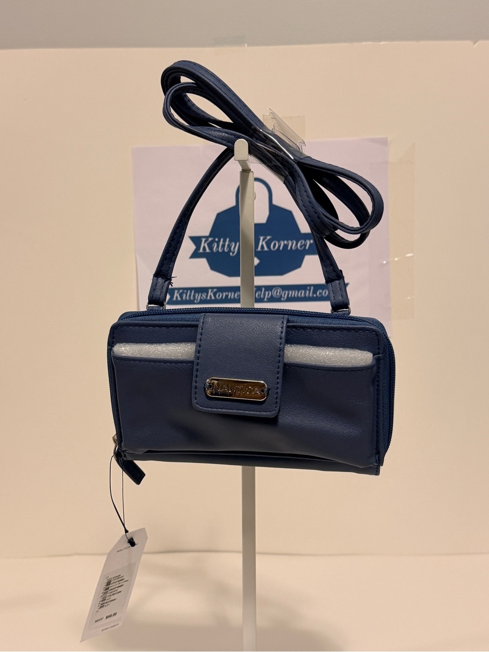NWT Nautica Blue Compact Crossbody Wallet